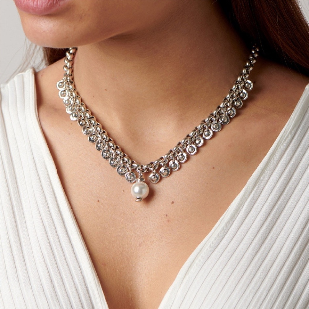 UNOde50 Texcoco Pearl Necklace Silver Plated